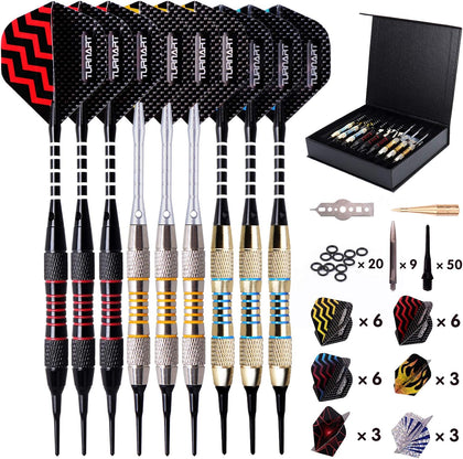 Darts Plastic Tip 9 Pcs 18 Grams Professional Soft Tip | Darts Set for Electronic Dartboard with 50 Extra Tips 9
