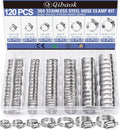Hose Clamp- Qibaok 120 PCS Stainless Steel Hose Clamps Assortment Kit | 1/4''–1-1/2'' Worm Gear Clamps for Fuel Line