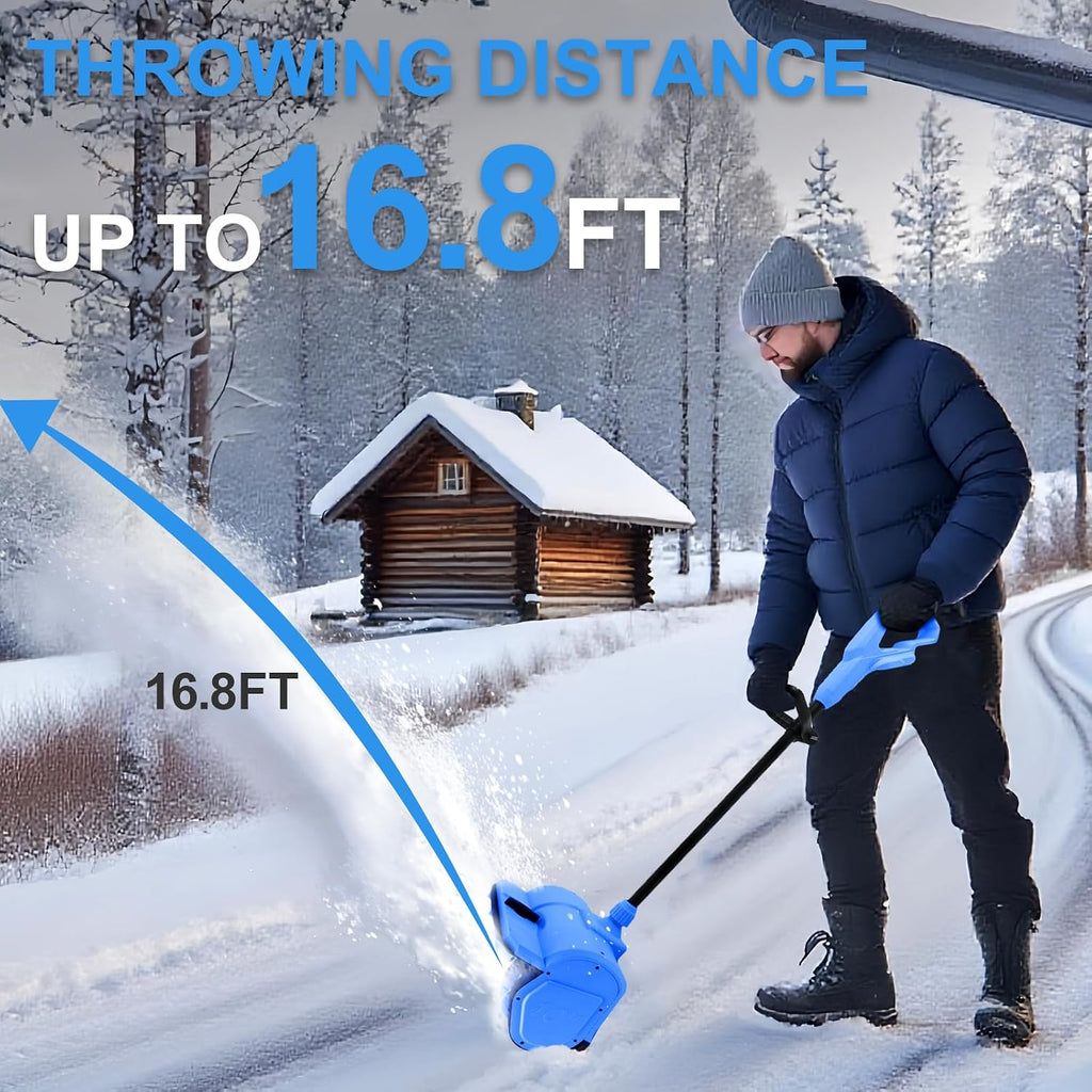 Snow Shovel for Makita 18V Battery, 1200W Brushless Electric Snow Blower, 10" Wide & 6" Deep Clearing, Adjustable