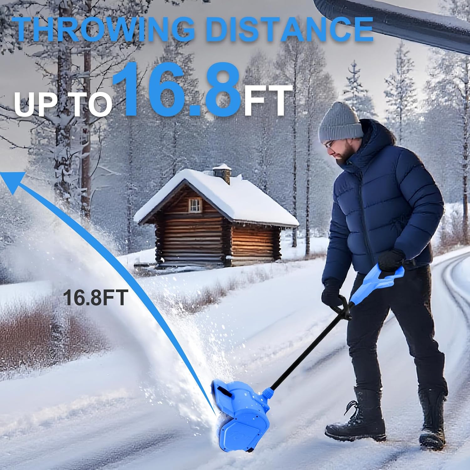 Snow Shovel for Makita 18V Battery, 1200W Brushless Electric Snow Blower, 10" Wide & 6" Deep Clearing, Adjustable