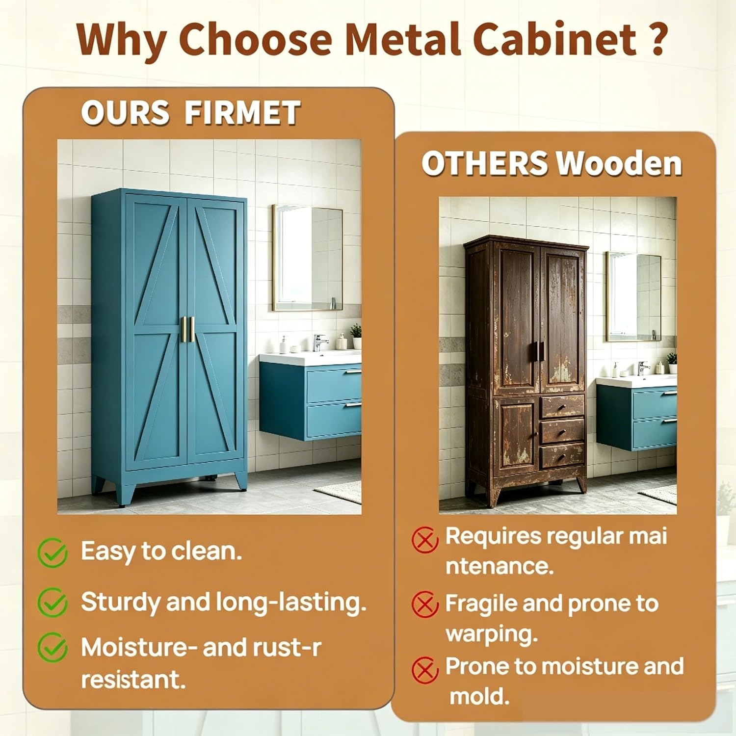 71”H Metal Kitchen Pantry Cabinet, Pantry Cabinets with 2 Doors and 4 Shelves, Kitchen Cabinet for Kitchen, Dining