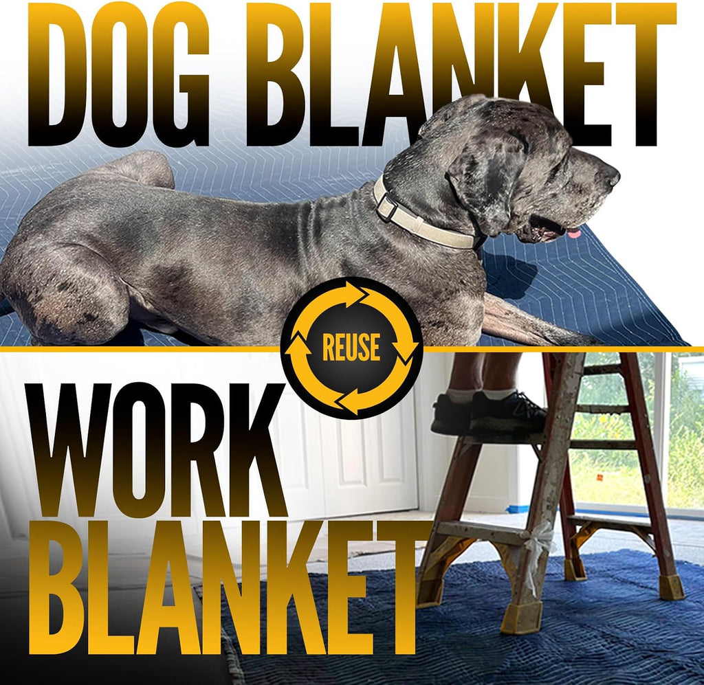 82 lb/Dozen, Machine Washable 80"x72" Large Heavy Duty Moving Blanket, MBPRO82 Pro Mover