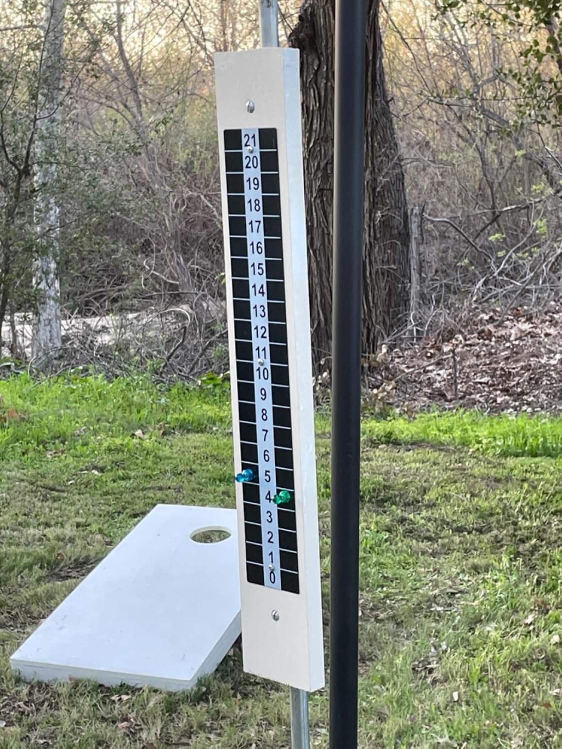 Heavy Duty Steel Scoreboard - Set of 2 with Magnetic Score Keepers for Cornhole, Ladder Toss and More (17.3"H x 2.75"W)
