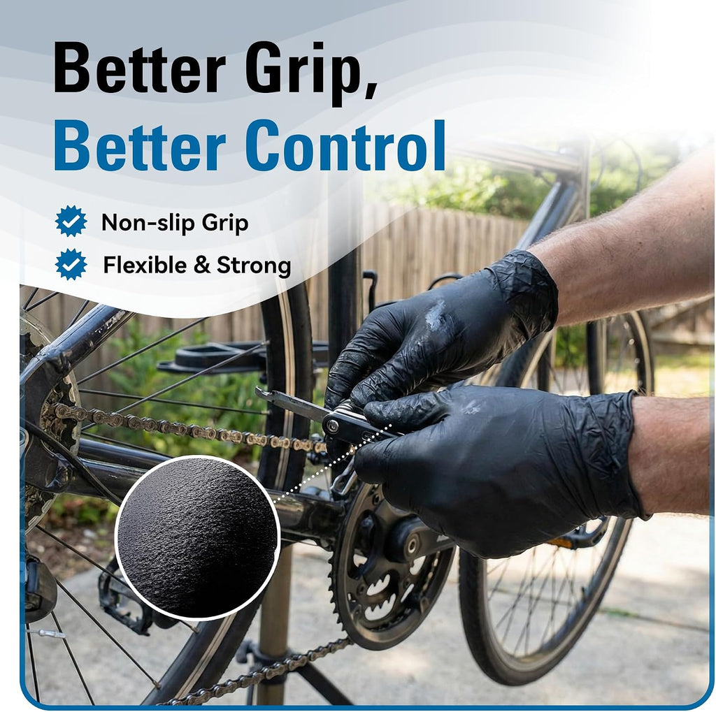 Nitrile Gloves Disposable Latex Free 4 Mil, Black