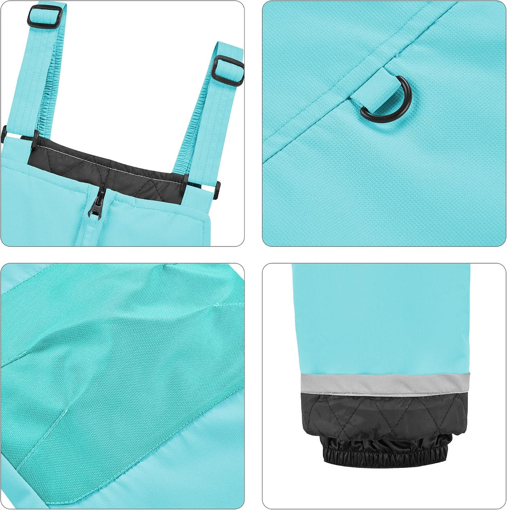 Kids Waterproof Ski Bib Boys Girls Winter Snow Pants