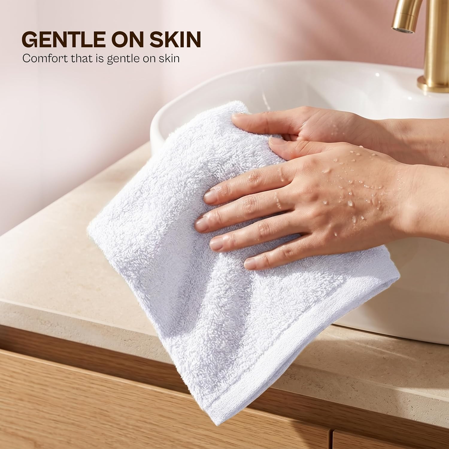24 Pack Cotton Washcloths Set, 100% Ring Spun Cotton, Premium Quality Flannel Face Cloths, Highly Absorbent and Soft