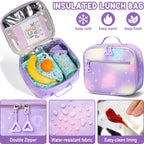 Kids Backpack for School Girls, Waterproof Backpack w/Lunch Box