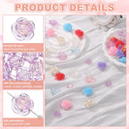 Rose Flower Buttons,ABS Flat Back 18mm,Light Purple AB 50Pcs