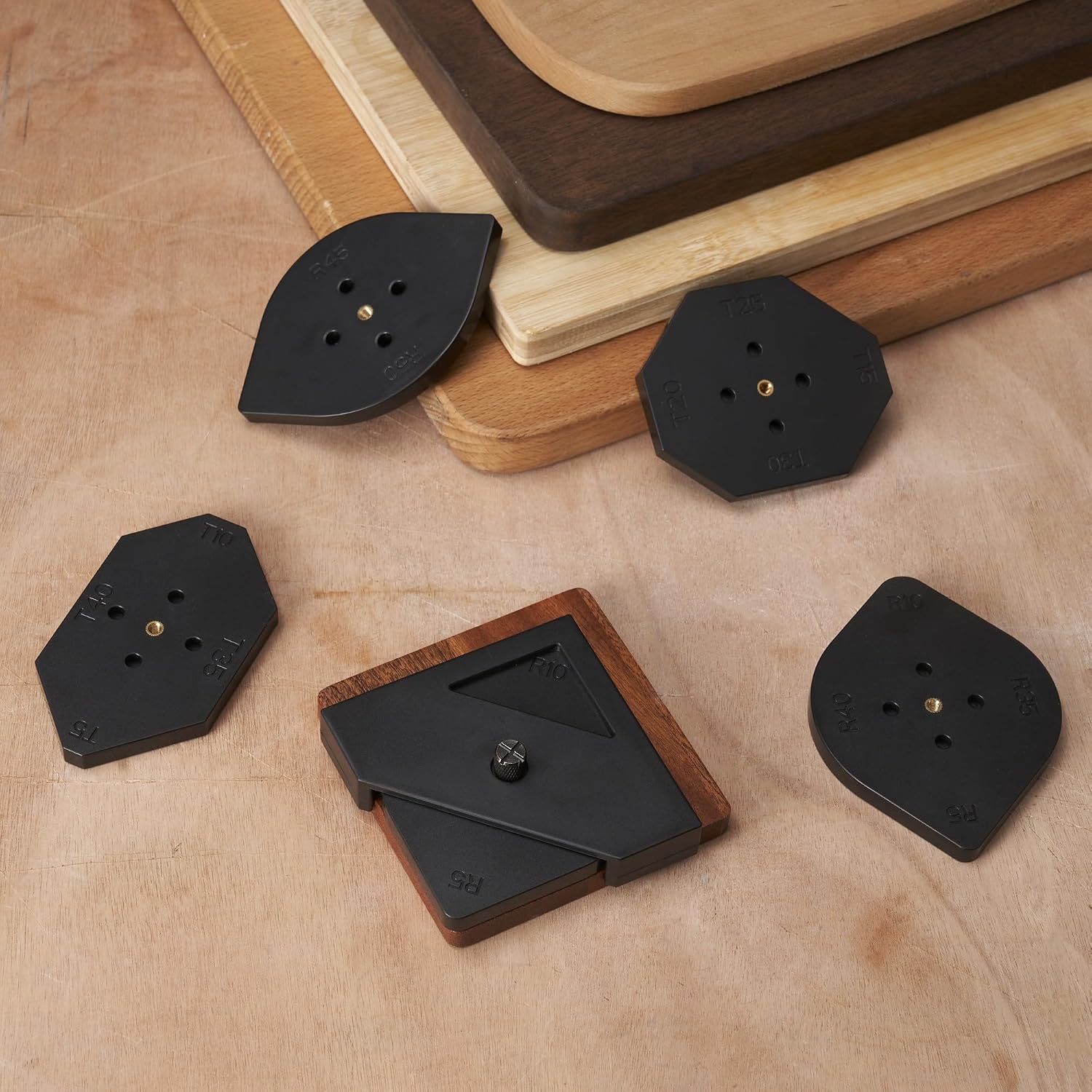 Pack of 9 Radius Jig Router Templates Corner Radius Routing Templates,Routing Rounded Corners Router Bit Templates