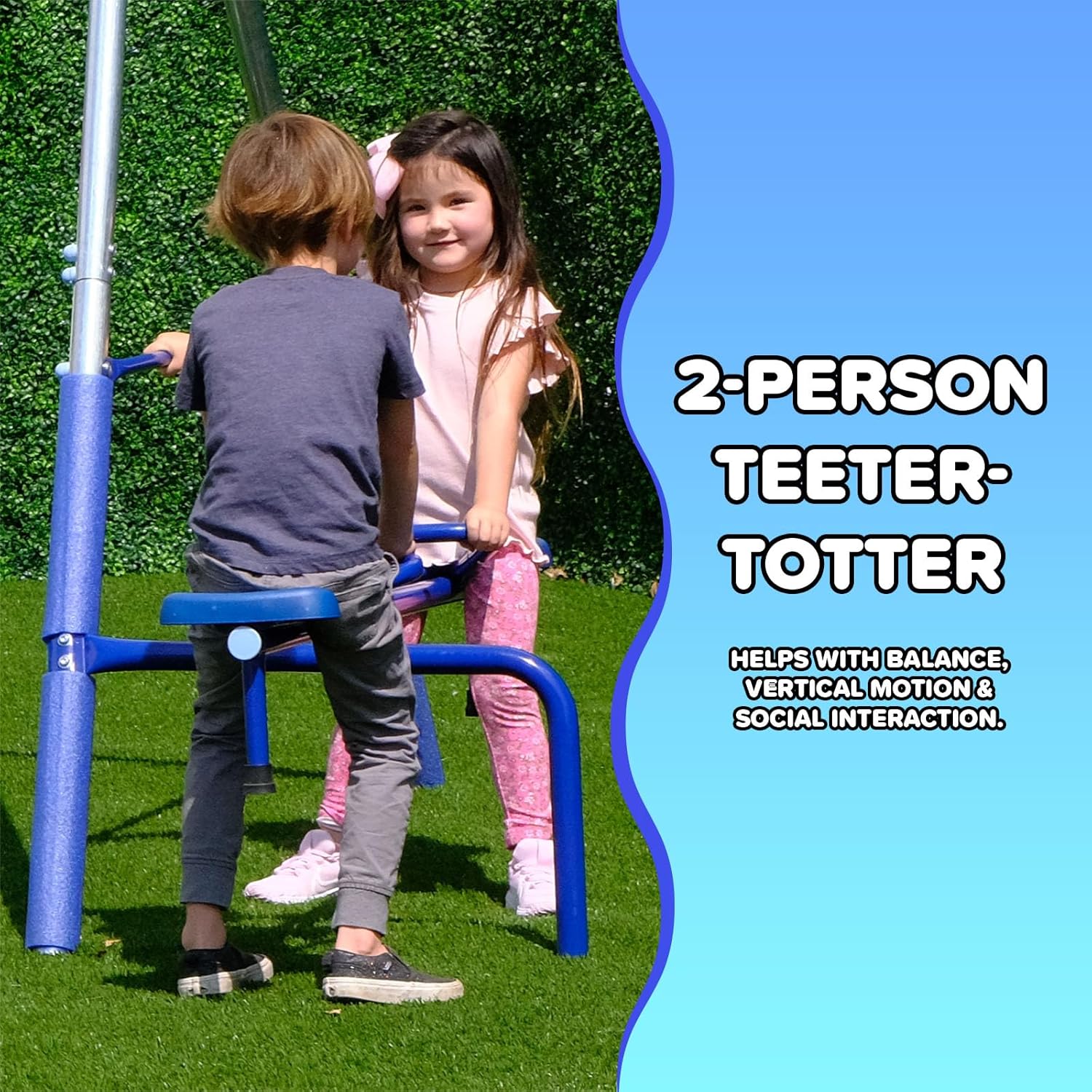 Taylor 700lbs Galvanized Metal Swing Set for Kids for Backyard & Outdoors with Teeter-Totter, Saucer & Standing