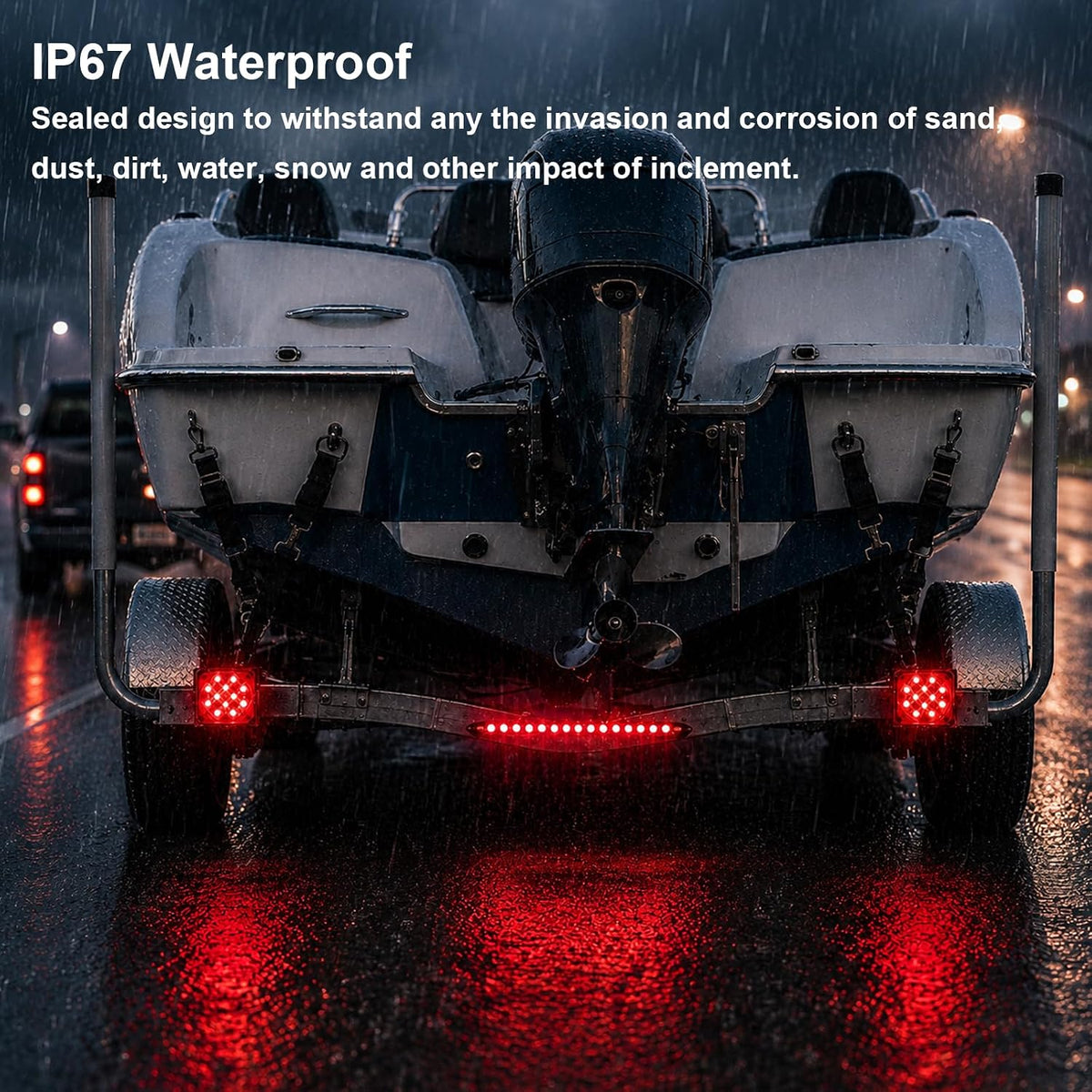 Boat Trailer Lights Kit Submersible 15-LED Brake IP67