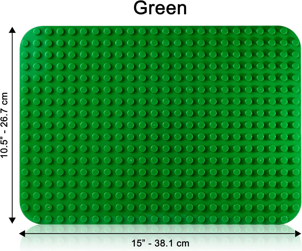 Green Building Block Base Plate, 15 x 10.5 Inch, Compatible w/Large Blocks