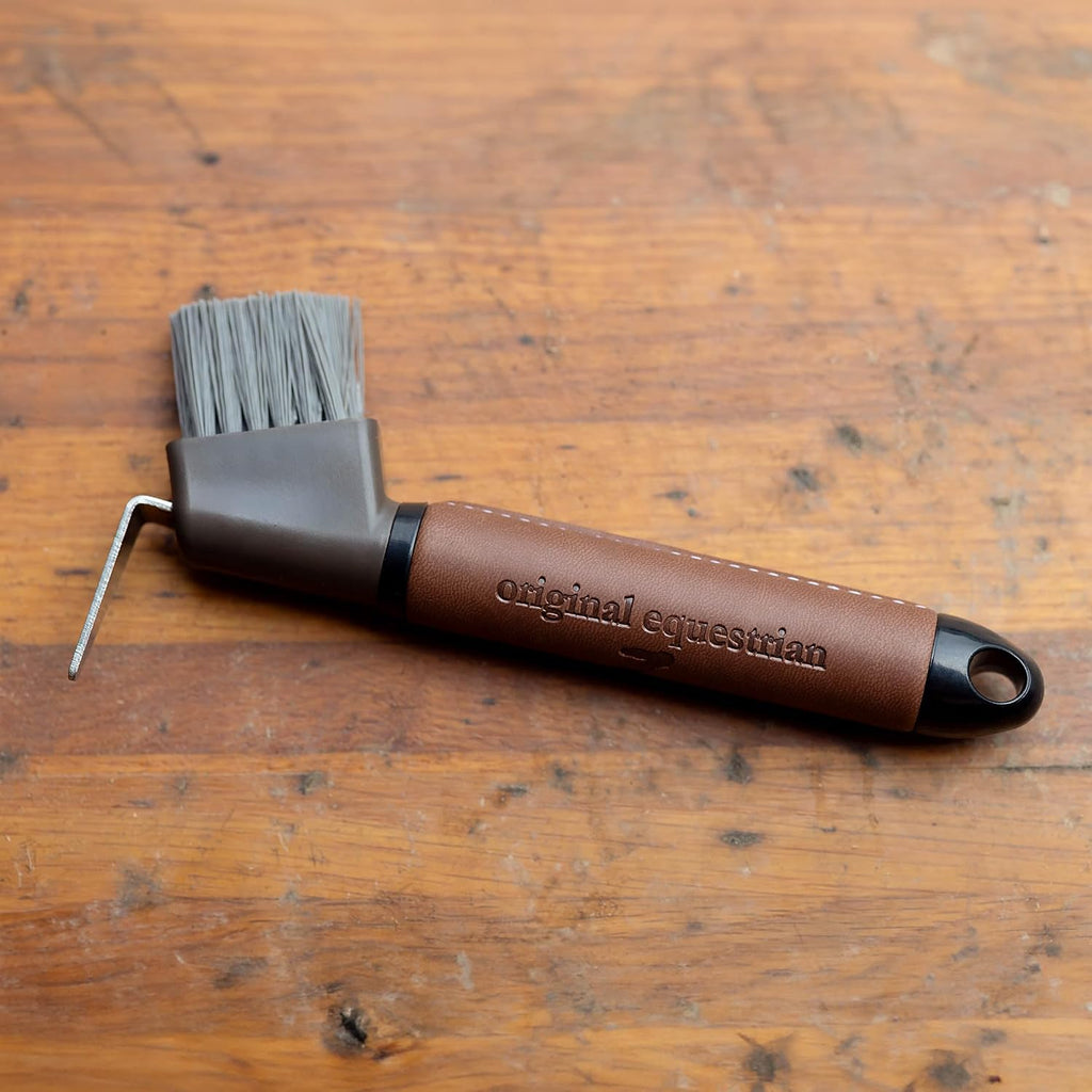 Maddox Leather Handle Hoof Pick - Dark Brown - One Size