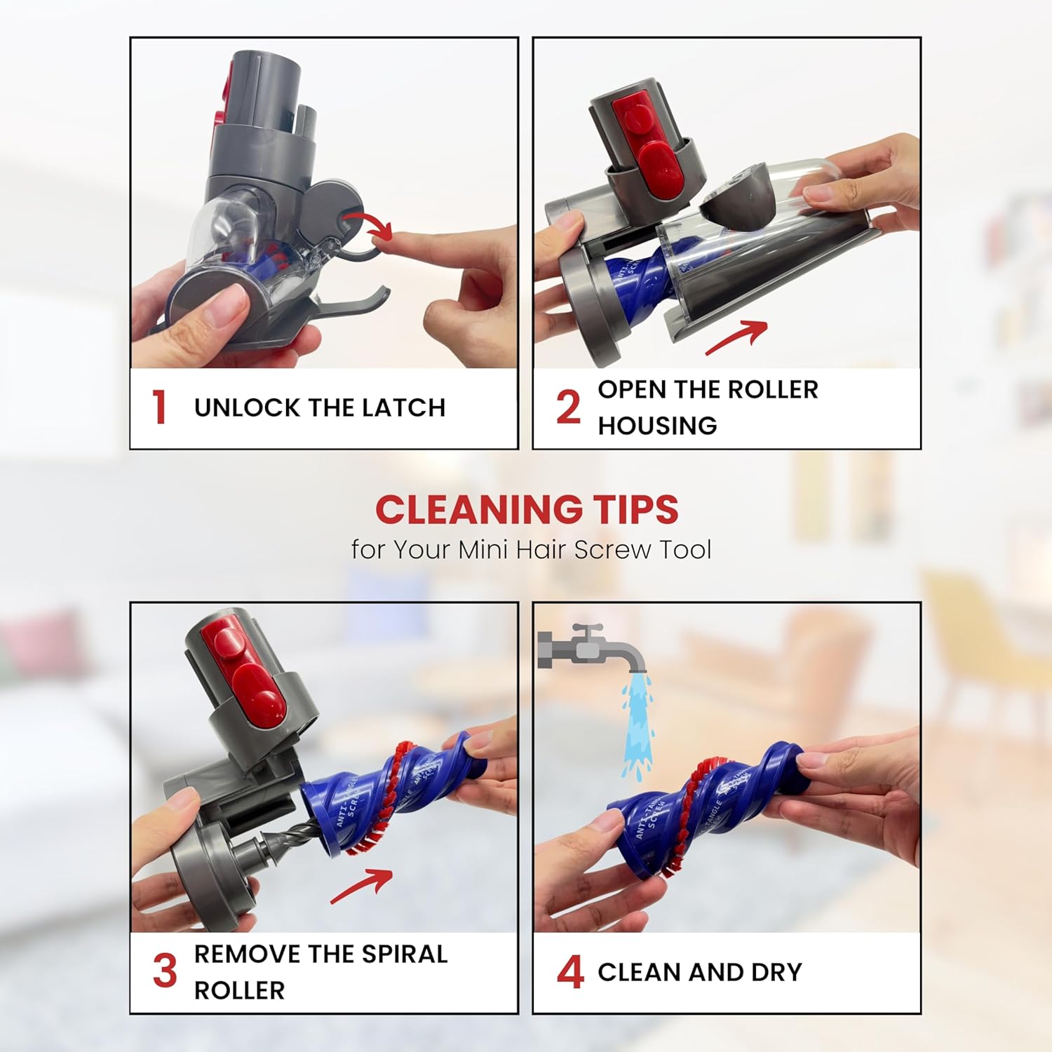 for Dyson V7 V8 V10 V11 V15 Vacuum Cleaners - Mini Motorized Brush Head - Pet Hair Removal Vacuum Attachment, Mini