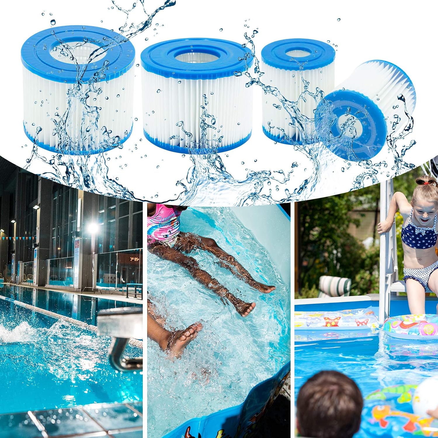 Type I Pool Filter Cartridge, 3.11 x 3.48 Inch Size I for Swimming Pool Filter,Pool Filter Pumps Universal