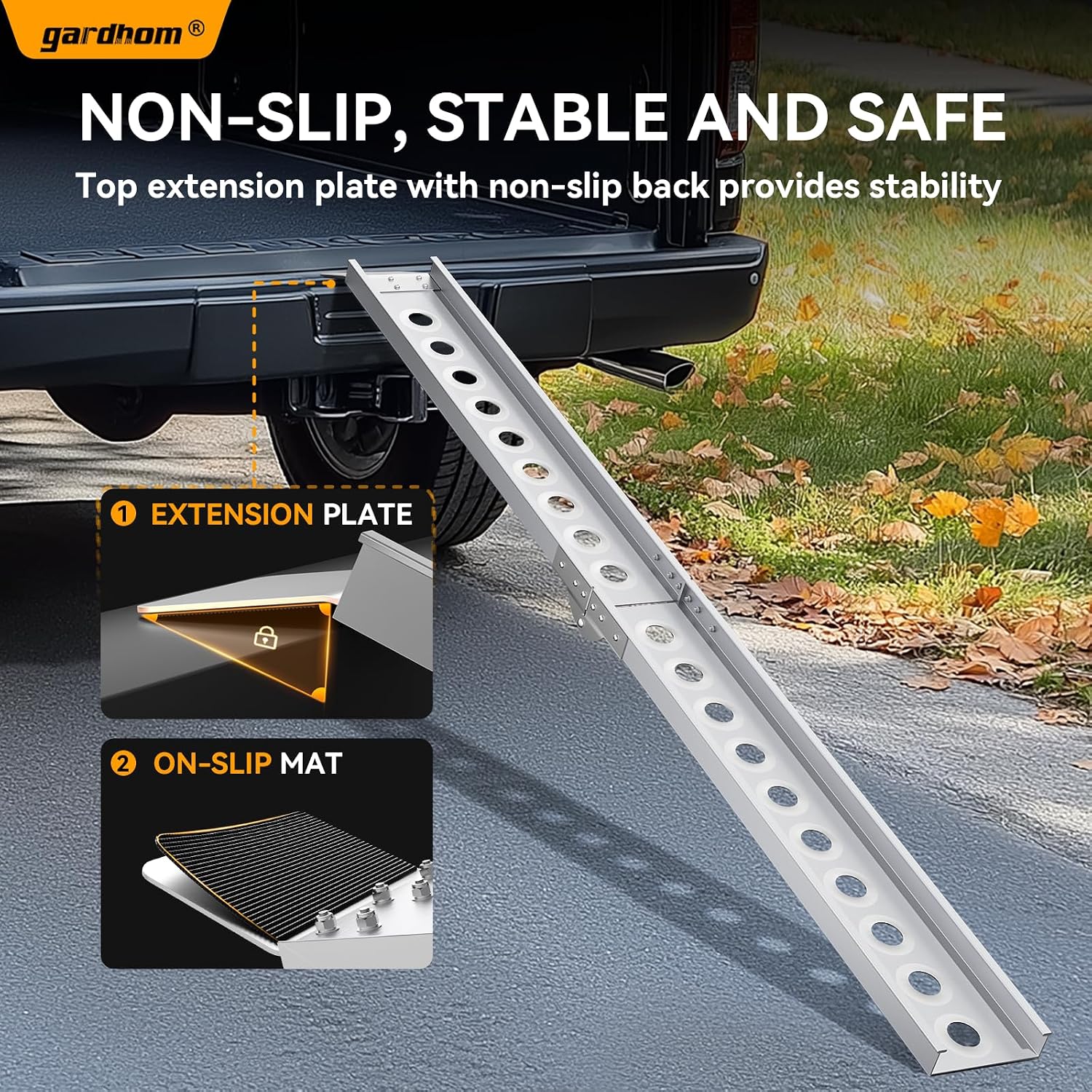 6FT Aluminum Folding Motorcycle Ramp for Dirt Bike, Loading Ramp | 440 LBS Capacity, Portable, Easy to Store, with