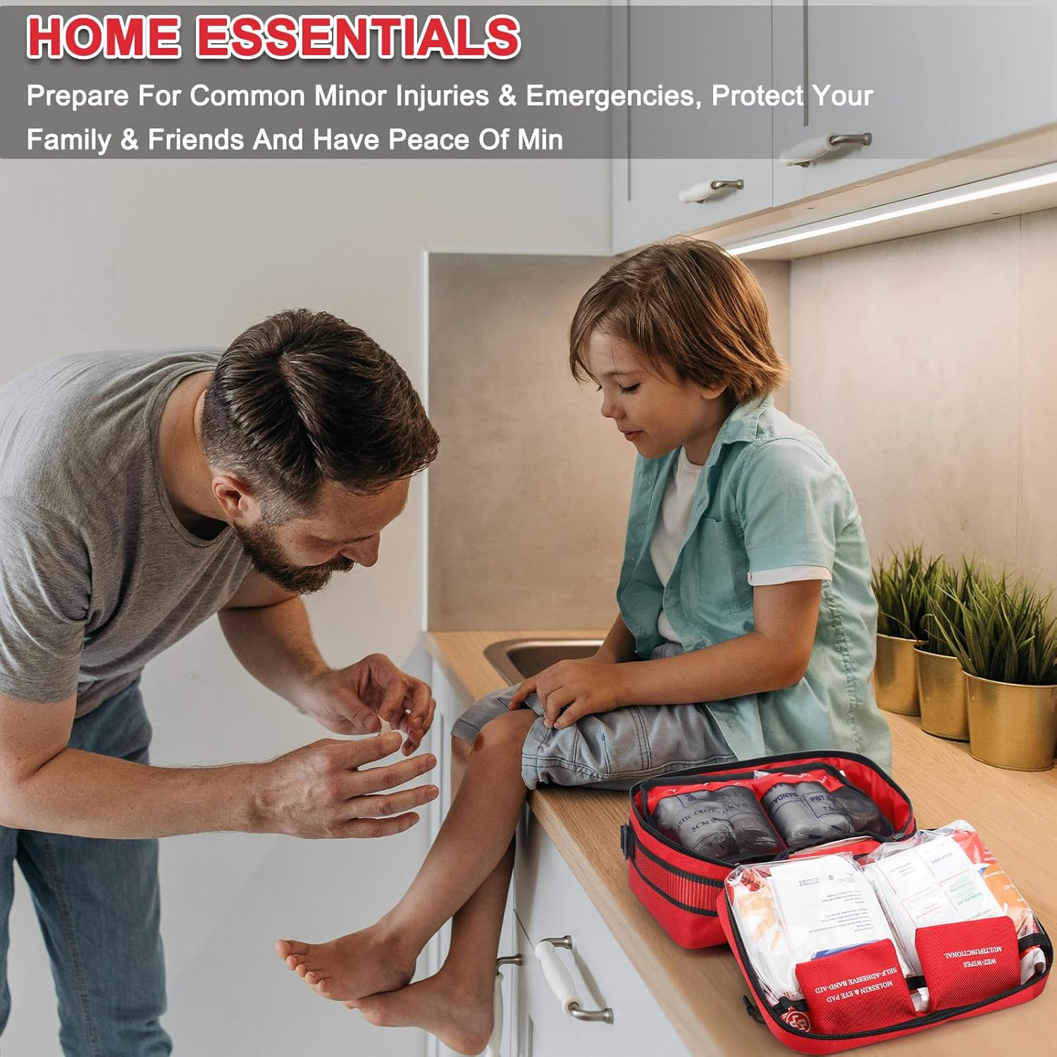 Premium 450 Piece Large First Aid Kit for Home, Travel, Camping, Car, Hiking & Outdoor Emergencies - Emergency
