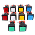 10x Arcade Square Shape LED Illuminated Push Button with Micro Switch for Arcade Machine Gaming Video Game Consoles