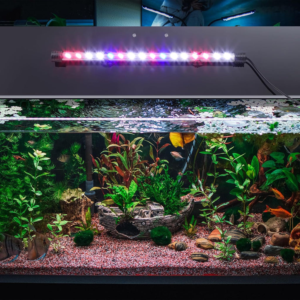 Aquarium Lids Polycarbonate Canopy with LED Light 2 Pcs Set 22.95 x 11.5 x 0.12 Inch for 33/40/55 Gallon with Center