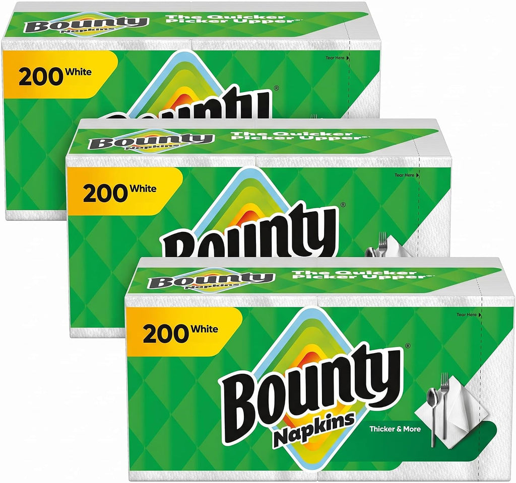 Paper Napkins, White, Packaging may vary, 200 Count (Pack of 3)