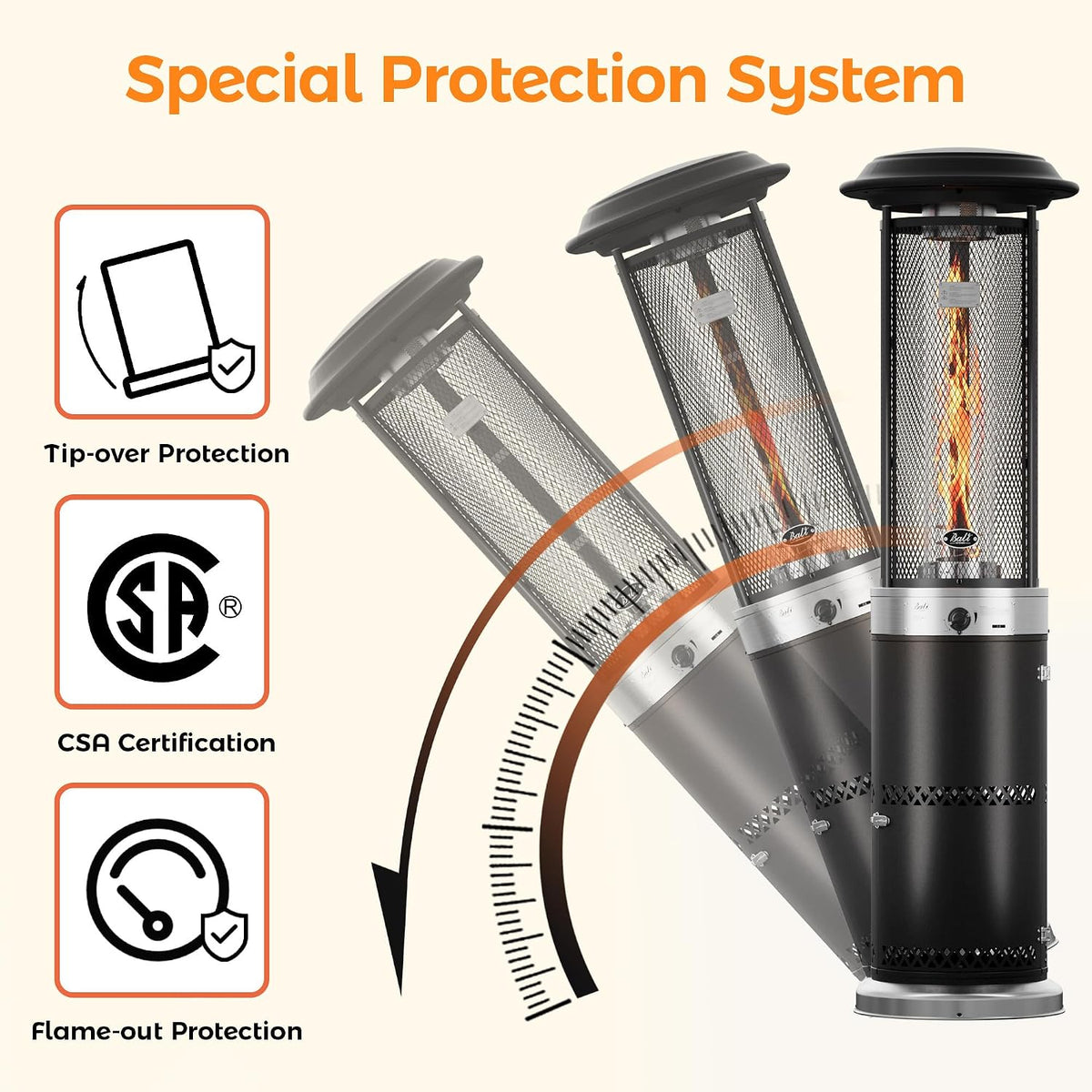 Propane Patio Heater Stainless Steel Standing
