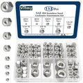 SAE Lock Nut Assortment Kit 113Pcs, #6-1/2 Stainless Locking Nut