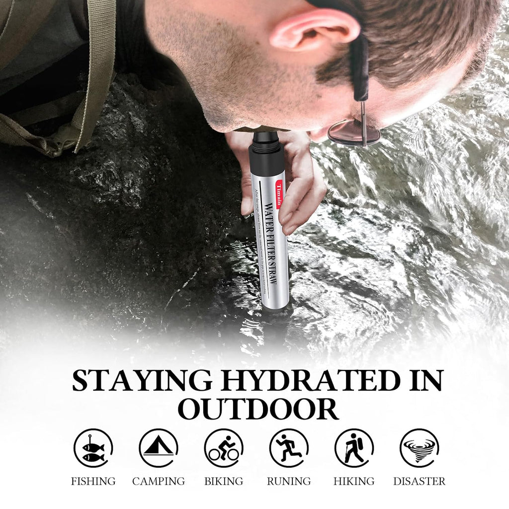 6 Pack Mini Water Filter Straws,Water Purifier Survival for Emergency Preparedness,Break Glass,Travel,Camping