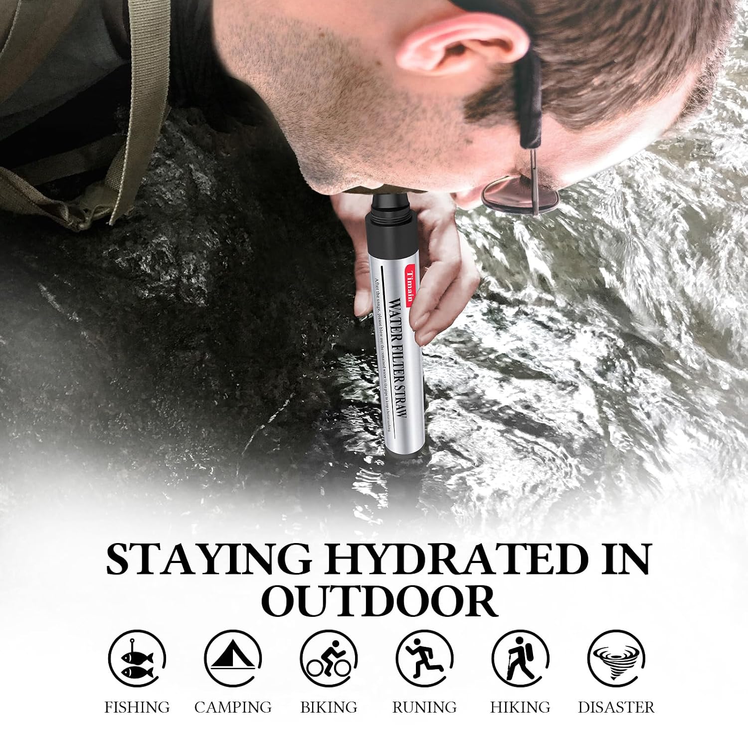 6 Pack Mini Water Filter Straws,Water Purifier Survival for Emergency Preparedness,Break Glass,Travel,Camping