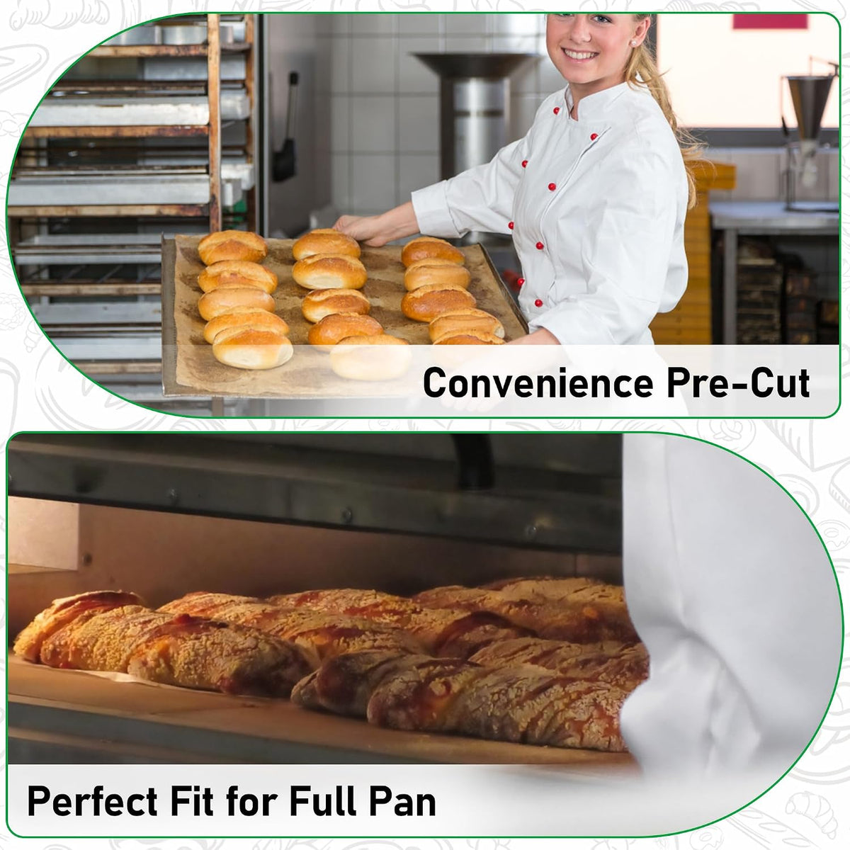 200 Pcs Non-Stick Parchment Paper Baking Sheets 16-3/8"x24-3/8"