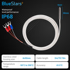 BlueStars PT100 3-Wire (4×30MM) Waterproof Temperature Sensor Probe 6.6Ft