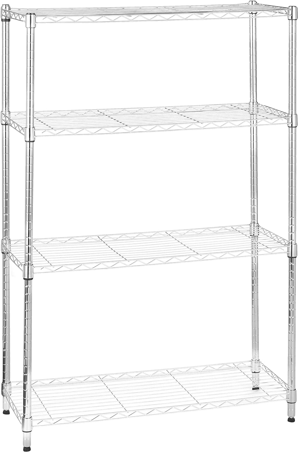 4-Shelf Adjustable Heavy Duty Steel Wire Rack Storage Shelving Unit for Kitchen, Garage, Easy Assembly, 350 lbs Per