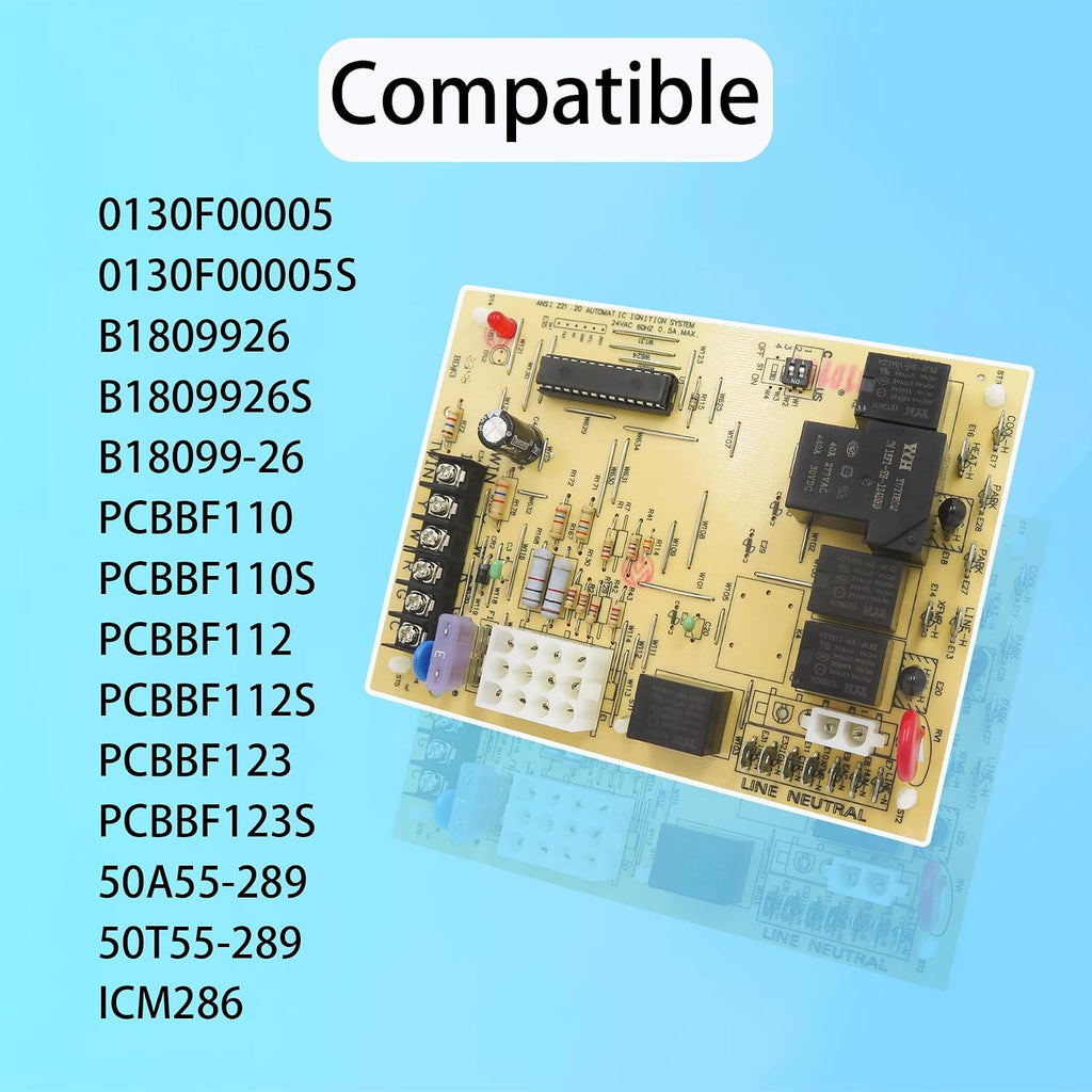 Furnace Control Board 50A55-743,Replacement for Amana/Goodman Furnace Control Circuit Board 0130F00005S B18099-26 B1809926S