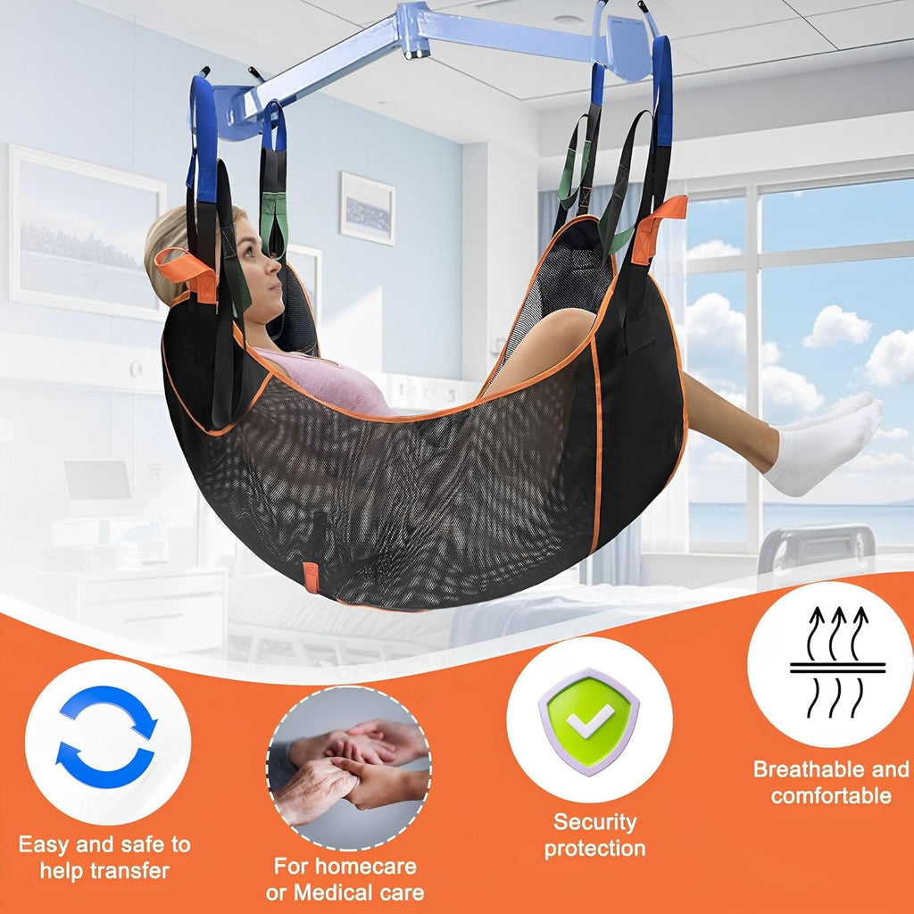 Universal Full Body Patient Lift Sling, Transfer Sling for Elderly & Disabled with Padded, Patient Aid Lift Medical