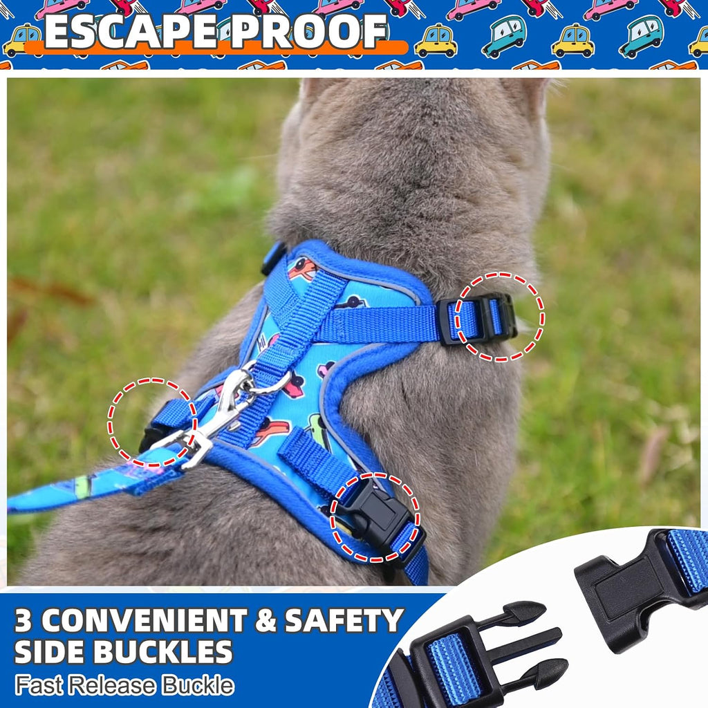 Cat Harness and Leash Set, Escape Proof for Safe Walking & Travel, Reflective Comfortable Easy Control Adjustable