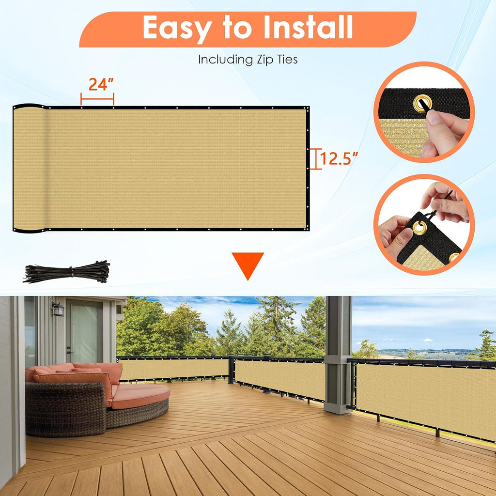 iCover 6x50ft Privacy Screen Fence, Outdoor Fencing Panels, Garden Windscreen Mesh Shade Sail Net Barrier, Fence