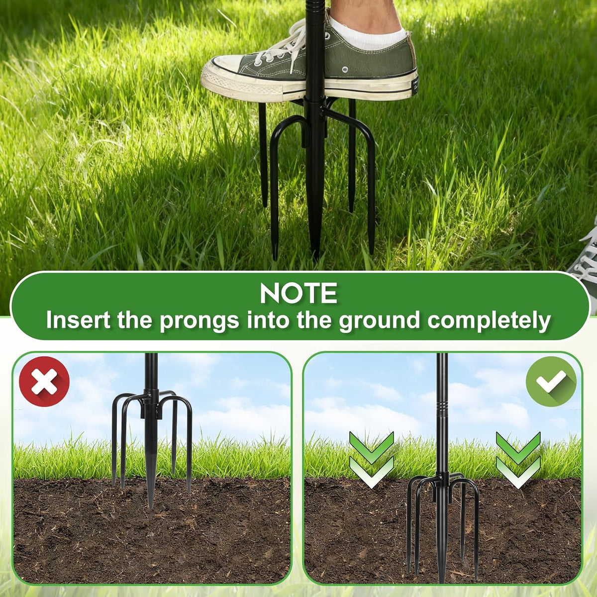 89’’ Smart Bird Feeder Pole Heavy Duty, 5-Prong Base & Double Hooks