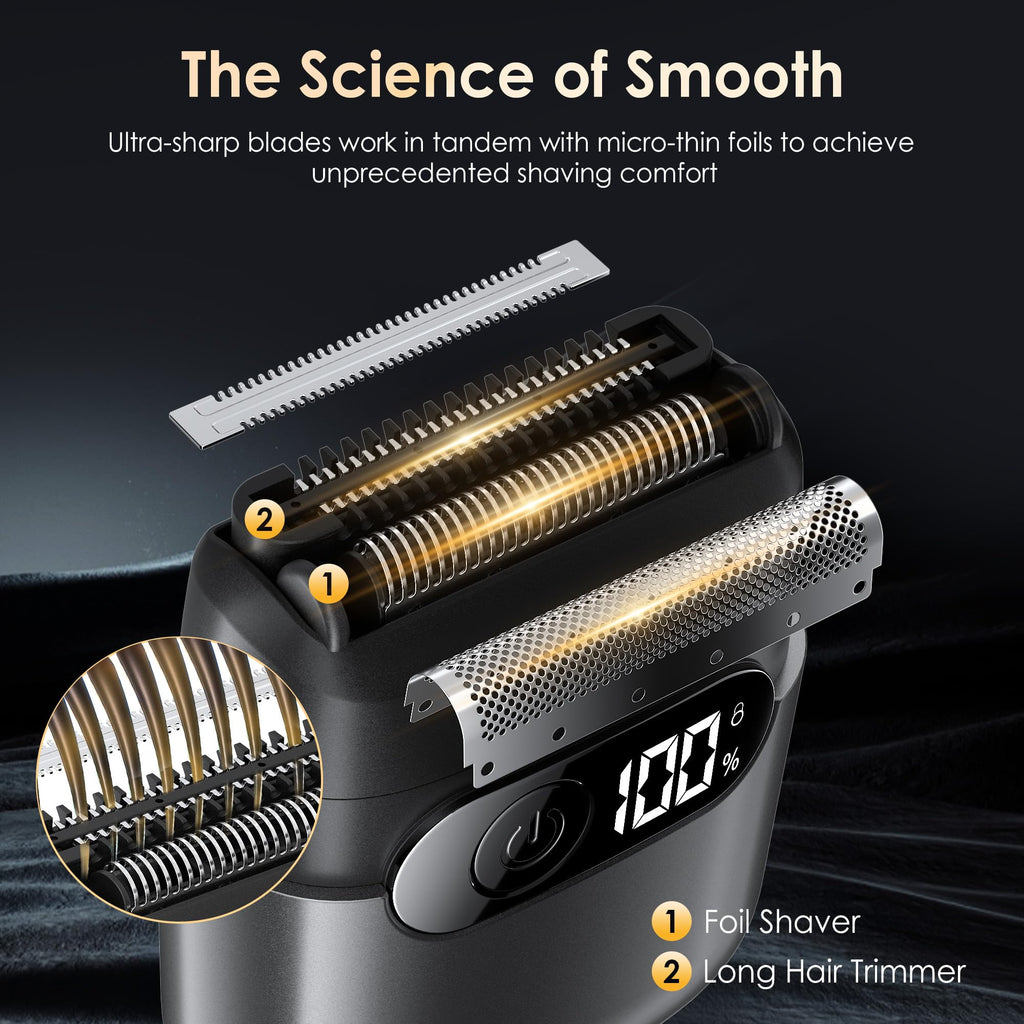 Electric Razor for Men, Foil Shaver and Beard Trimmer