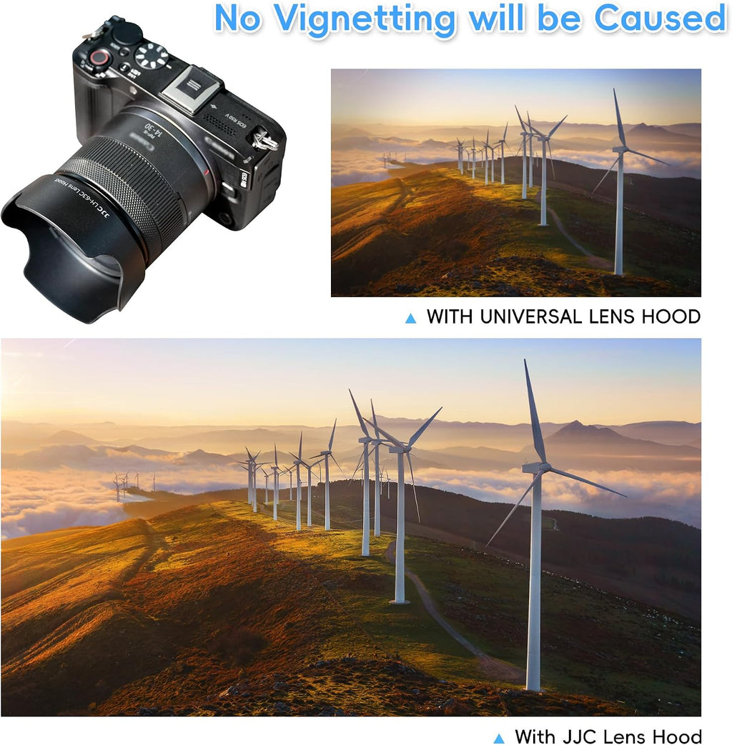 Reversible Lens Hood Shade Protector for Canon EF-S 18-55mm F3.5-5.6 F4-5.6 is STM & RF-S 14-30mm F4-6.3 IS on R50V &