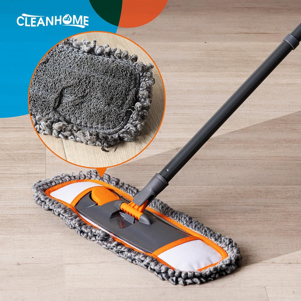 Mops for Floor Cleaning with 3 Different Washable Pads and Extendable 55” Long Handle, Multifunction Dust Mop for