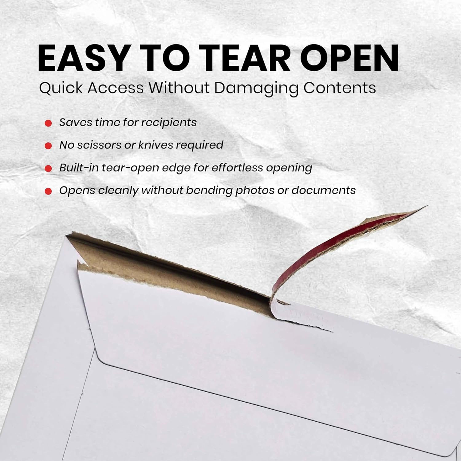 Pack Of 150, Rigid Mailers 6.5x4.5 Self Seal Photo Mailers 6.5x4.5, Stay Flat White Cardboard Shipping, Standard