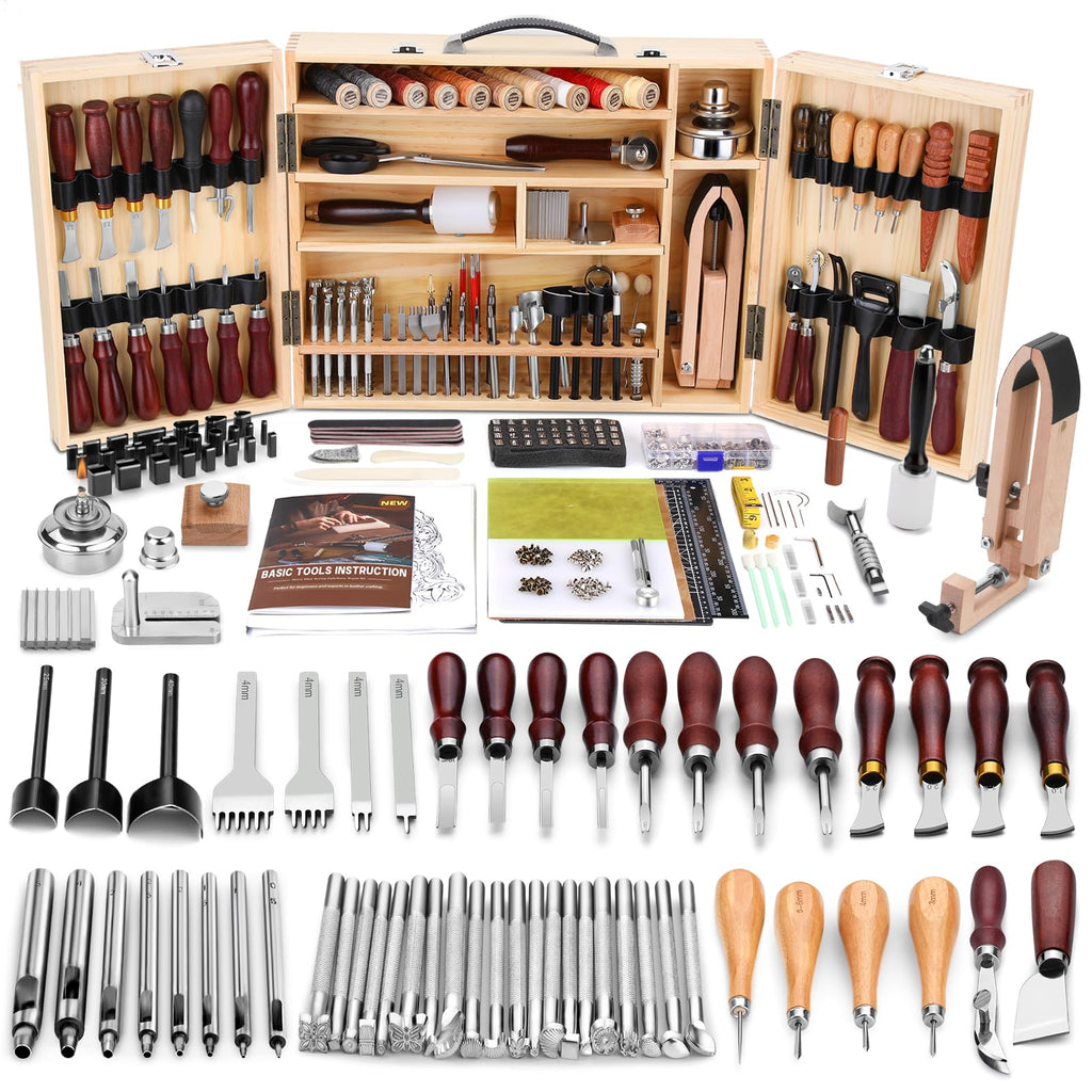 Leather Working Kit, Boxed Leather Tooling Kit, All-in-one