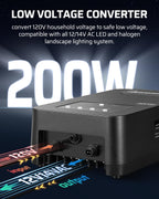 DEWENWILS 200W Low Voltage Transformer with Photocell Sensor & Timer