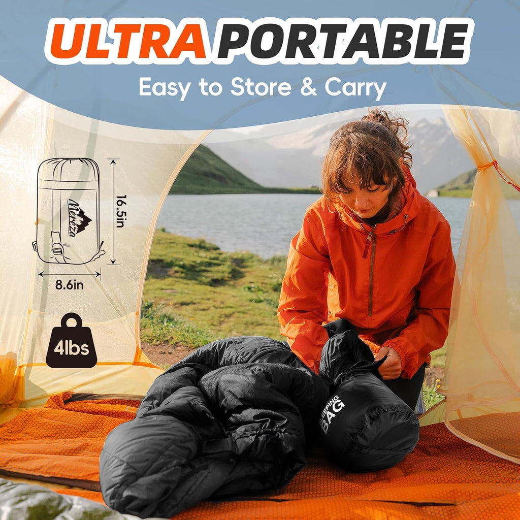 Sleeping Bags for Adults Cold Weather Mens Warm Sleeping Bag for Big and Tall Girls Boys with Compression Sack for