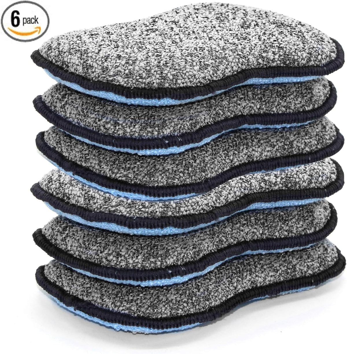 Multi-Purpose Scrub Sponges for Kitchen By Scrub- it - Non-Scratch Microfiber Sponge Along with Heavy Duty Scouring
