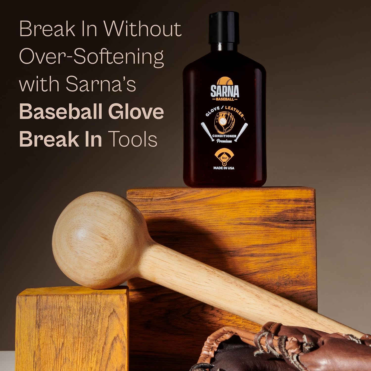 Glove Conditioner, Liquid, 8 Oz – Break in Faster, Keep Leather Maintained – Glove Conditioner for Mitts, Softball, &