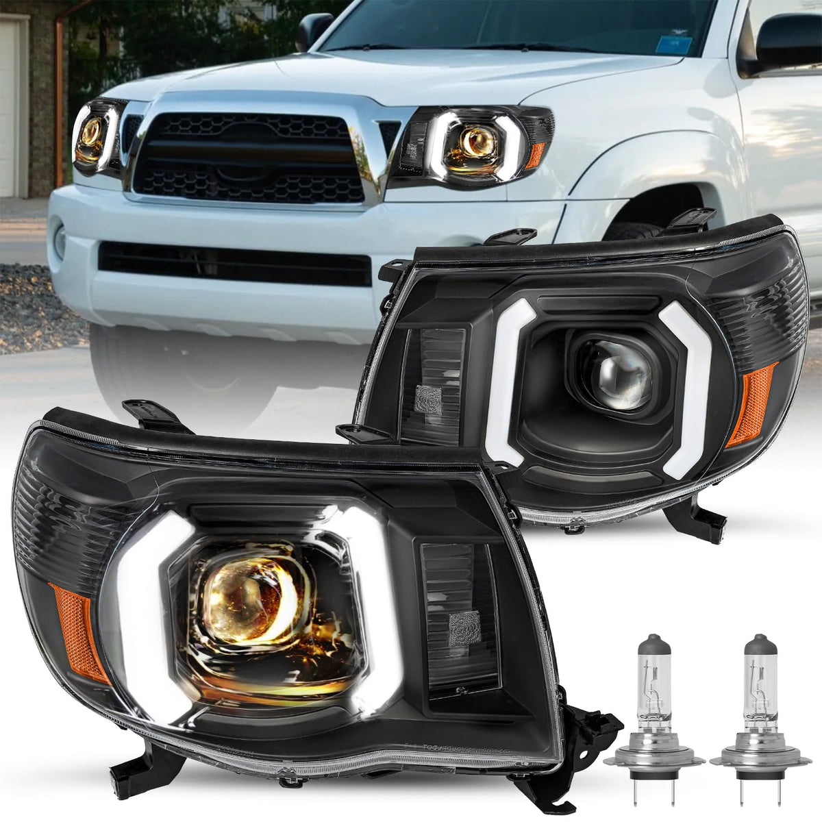 LED DRL Headlight Assembly for 2005-2011 Toyota Tacoma Pickup