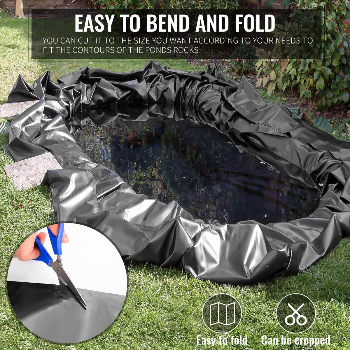 10x15 ft Pond Liner, HDPE Thickness Fish Pond Liners