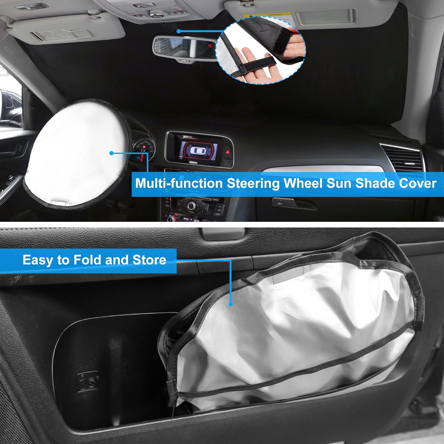 Windshield Sun Shade Compatible with 2022 2023 2024 2025 2026 Ford Maverick Hybrid XL XLT Lariat Truck Accessories