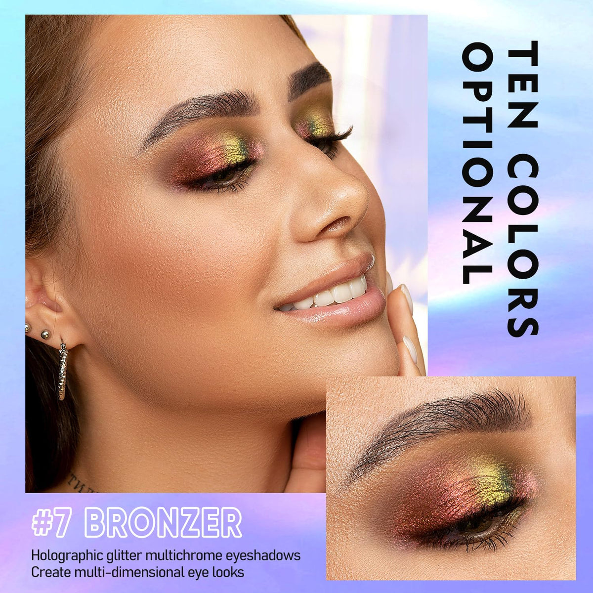 Glitter Eyeshadow Liquid Bronzer Gold Color Shifting Eyeshadows
