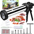 Professional Jerky Gun for Ground Meat | 2.5LB Capacity Jerky Maker Kit with 5 Attachments, 2 Brushes & Storage Net